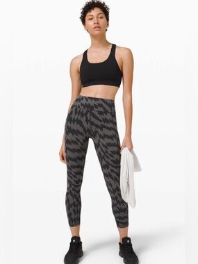 Lululemon Wunder Train High Rise Tight 25" Pant 8 Voltage Graphite Grey Black